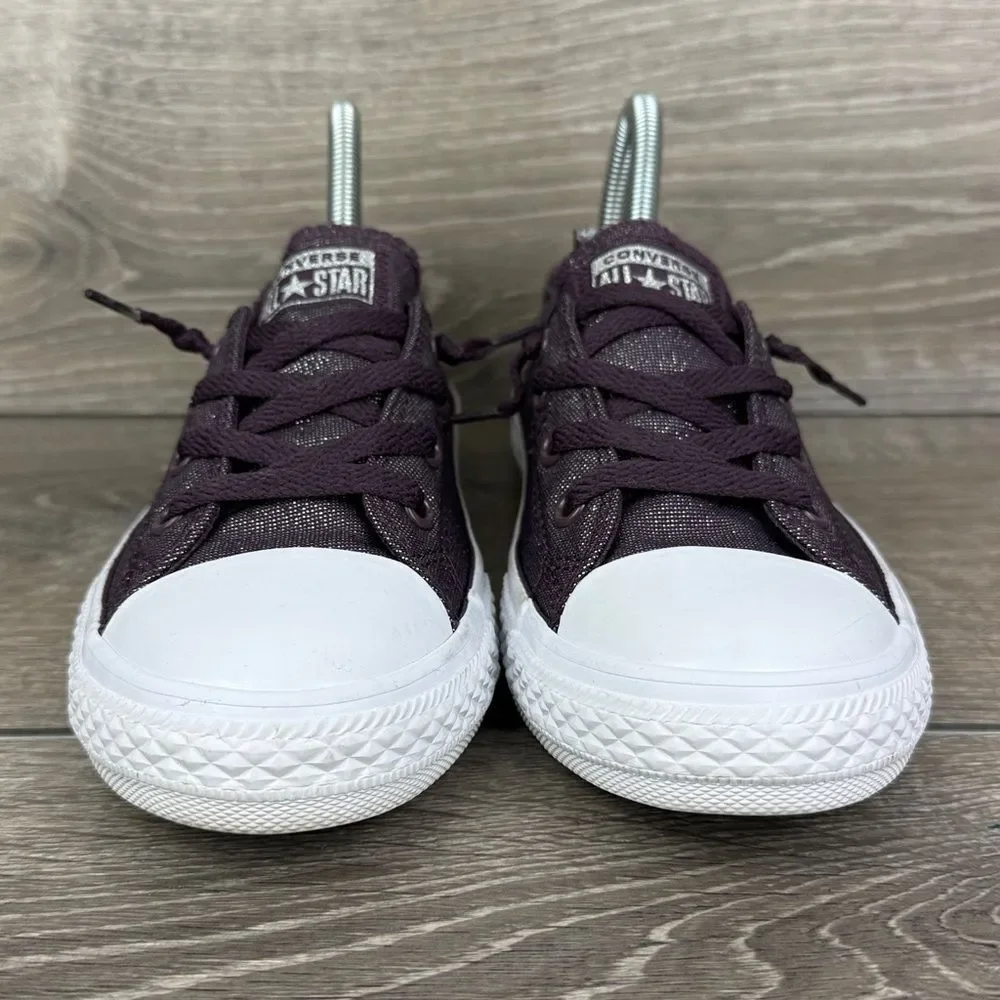 Converse CT All-Star Shoreline Big Girl Sz 5 Purple Shimmer Slip On Sneakers